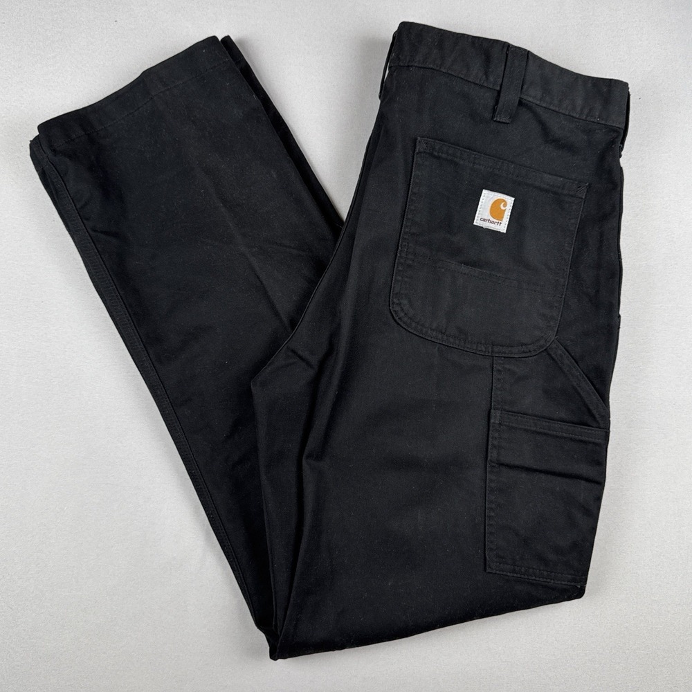 Carhartt B324 BLK Carpenter Work Pants Relaxed Fit 38x32 Cotton